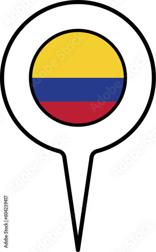 Colombia flag Map pointer icon. Free Download Colombia flag Map pointer icon. - GFXLoad