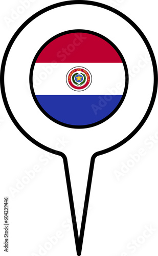 Free Download Paraguay flag Map pointer icon. - GFXLoad