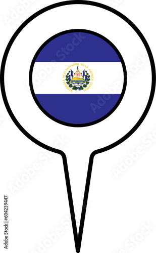 Free Download El Salvador flag Map pointer icon. - GFXLoad