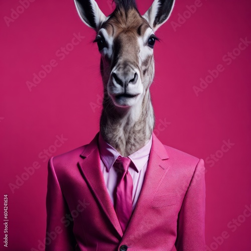 Portrait of Animal Wearing Suit. Generative Ai © zedutsenut