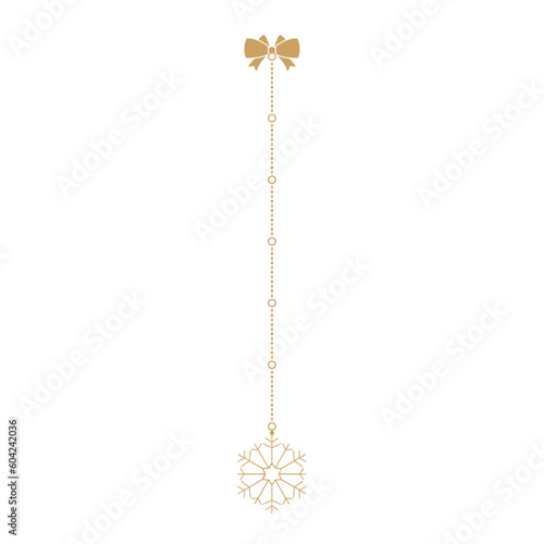 Golden snowflake with chain