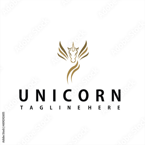 unicorn horse logo with vector logo design