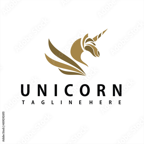 unicorn horse logo with vector logo design