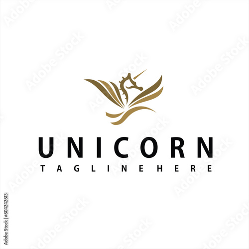 unicorn horse logo with vector logo design