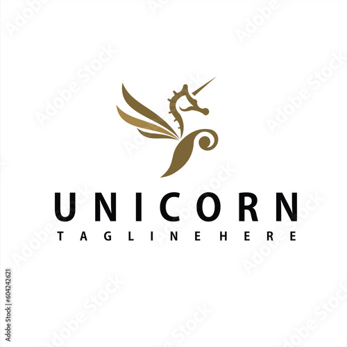 unicorn horse logo with vector logo design