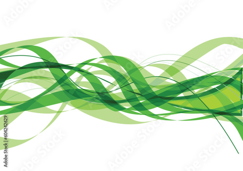 Abstract curve green banner background