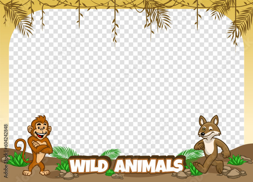 Frame Design of Wild Animal Zoo Nature