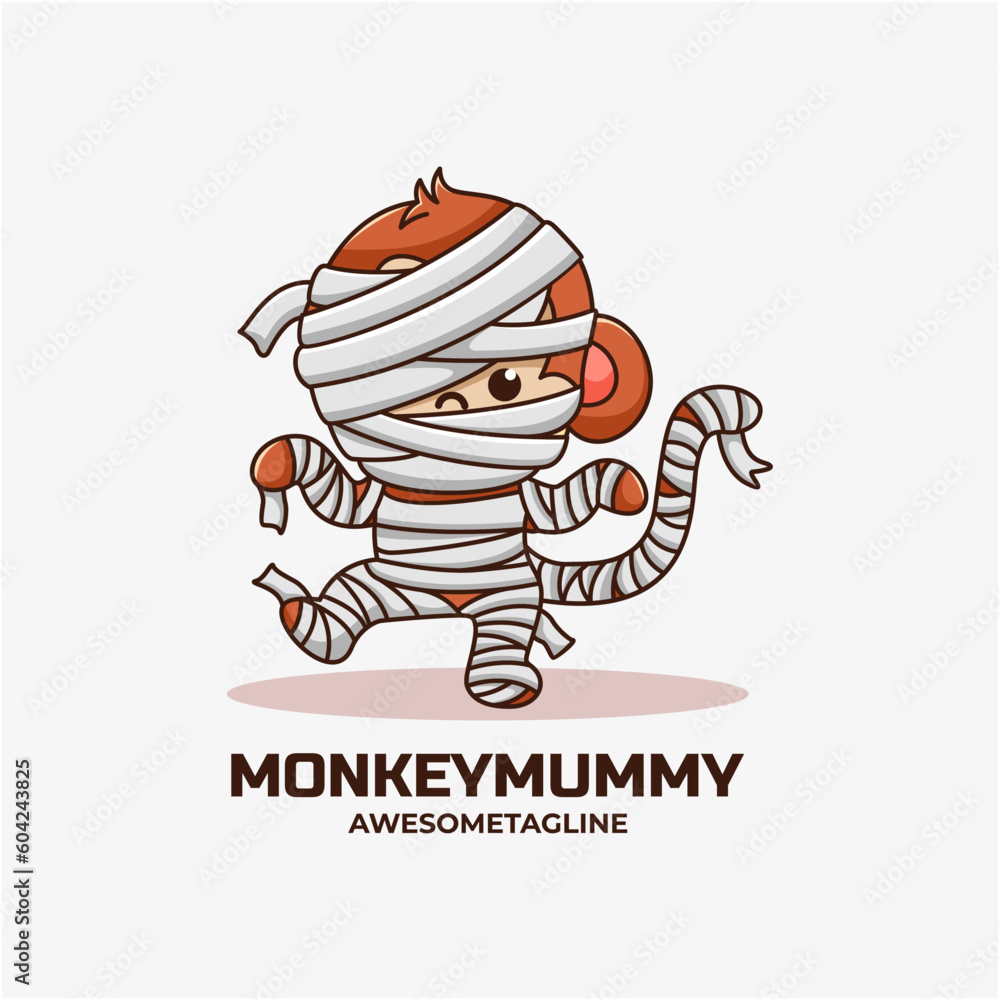 Monkey Mummy Character Mascot Monkey Mummy Character Mascot