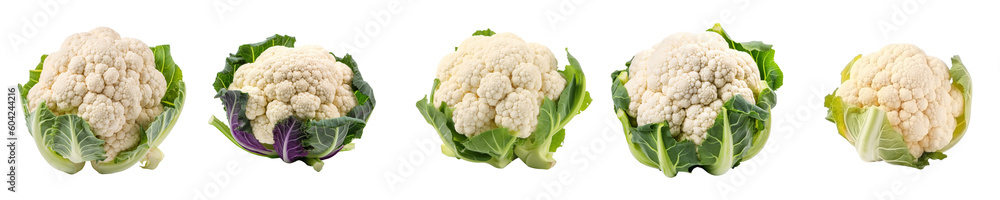 Set of cauliflower isolated on transparent background Set of cauliflower isolated on transparent background