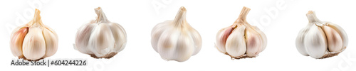 Set of garlic isolated on transparent background	