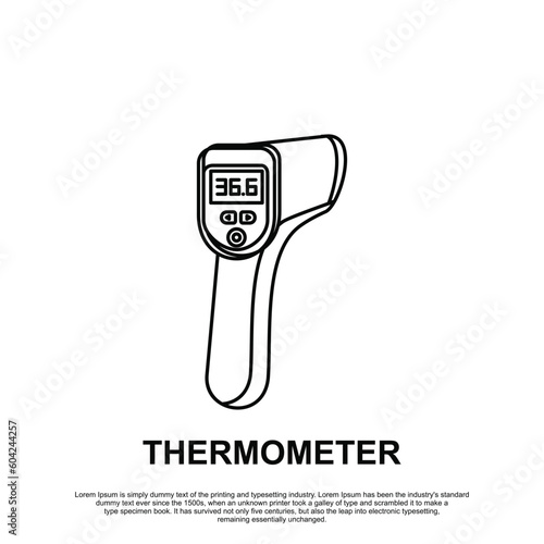 Thermometer digital icon for medicine. Vector illustration