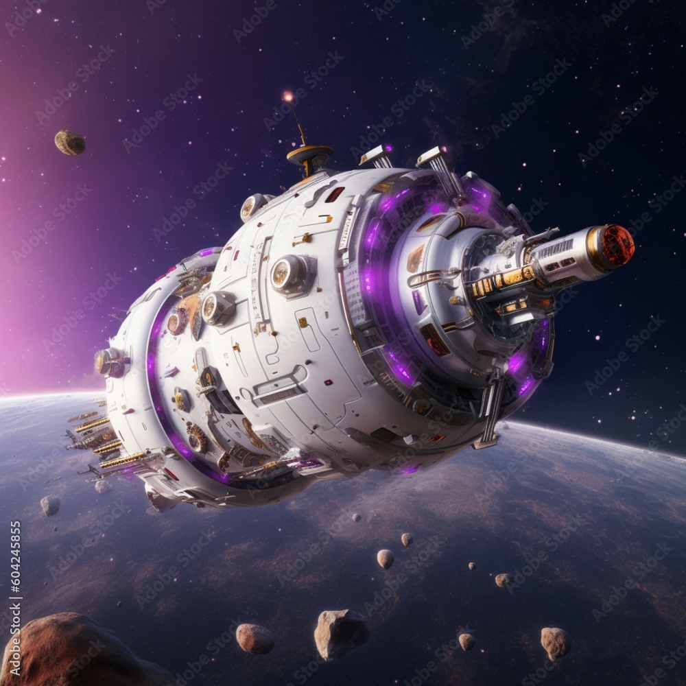 2300s white spacecraft in purple cosmos created by Generative AI
2300s white spacecraft in purple cosmos created by Generative AI