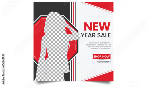 Happy New Year Sale template for social media