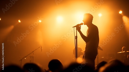 Wallpaper Mural Singer on stage at a concert at the microphone with Generative AI. Torontodigital.ca