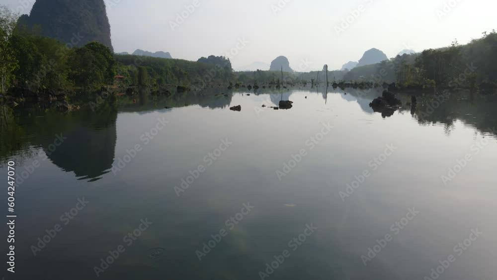 Aerial over low water level Lake at krabi. Aerial over low water level Lake at krabi.