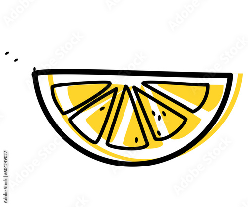 orange or lemon slice squeeze vector illustration icon
