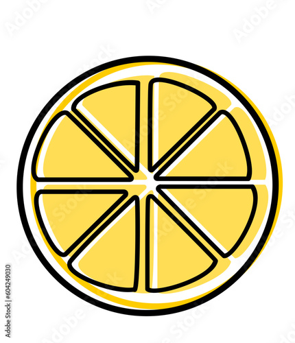 orange or lemon slice squeeze vector illustration icon
