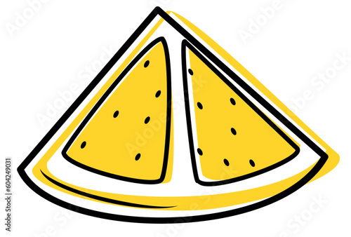 orange or lemon slice squeeze vector illustration icon
