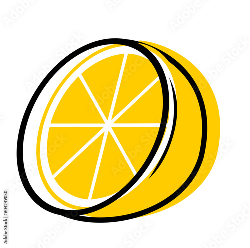 orange or lemon slice squeeze vector illustration icon

