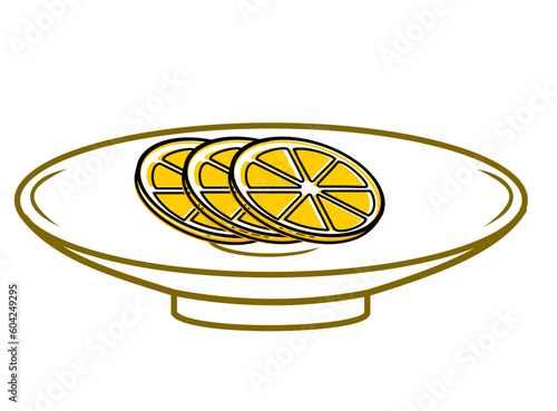 orange or lemon slice squeeze vector illustration icon
