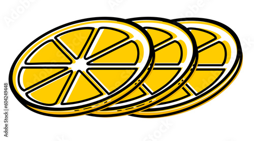 orange or lemon slice squeeze vector illustration icon

