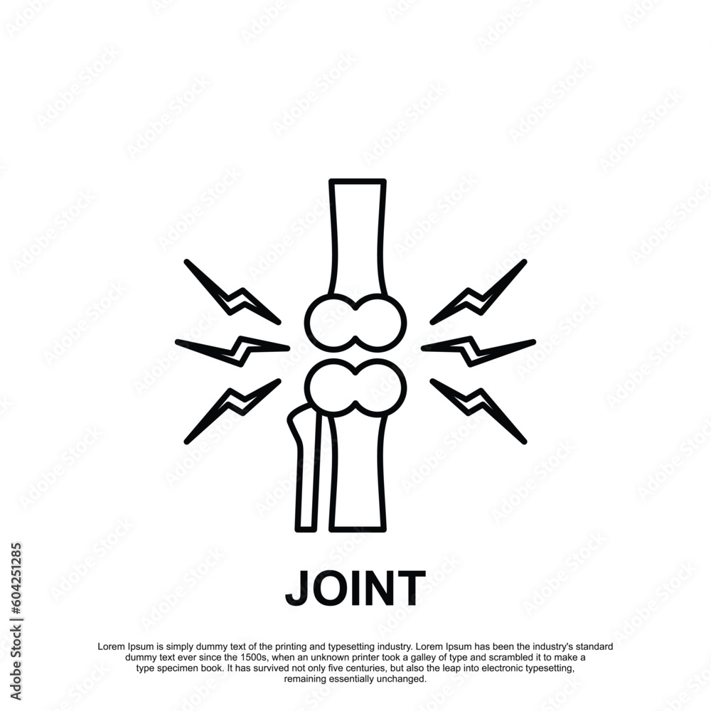 Joint icon knee bones logo template vector image Joint icon knee bones logo template vector image