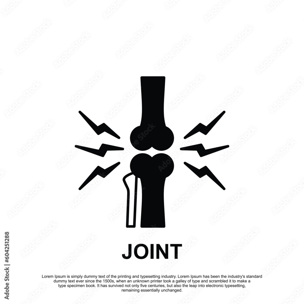 Joint icon knee bones logo template vector image Joint icon knee bones logo template vector image