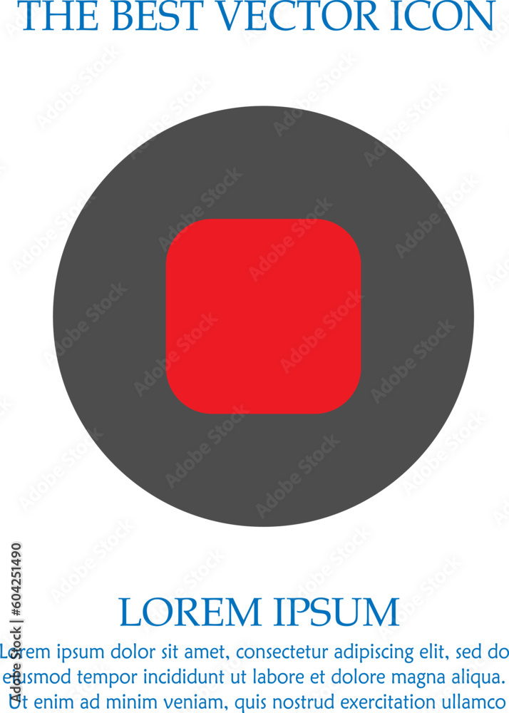 Stop button vector icon. Vector illustration EPS 10. Stop button vector icon. Vector illustration EPS 10.