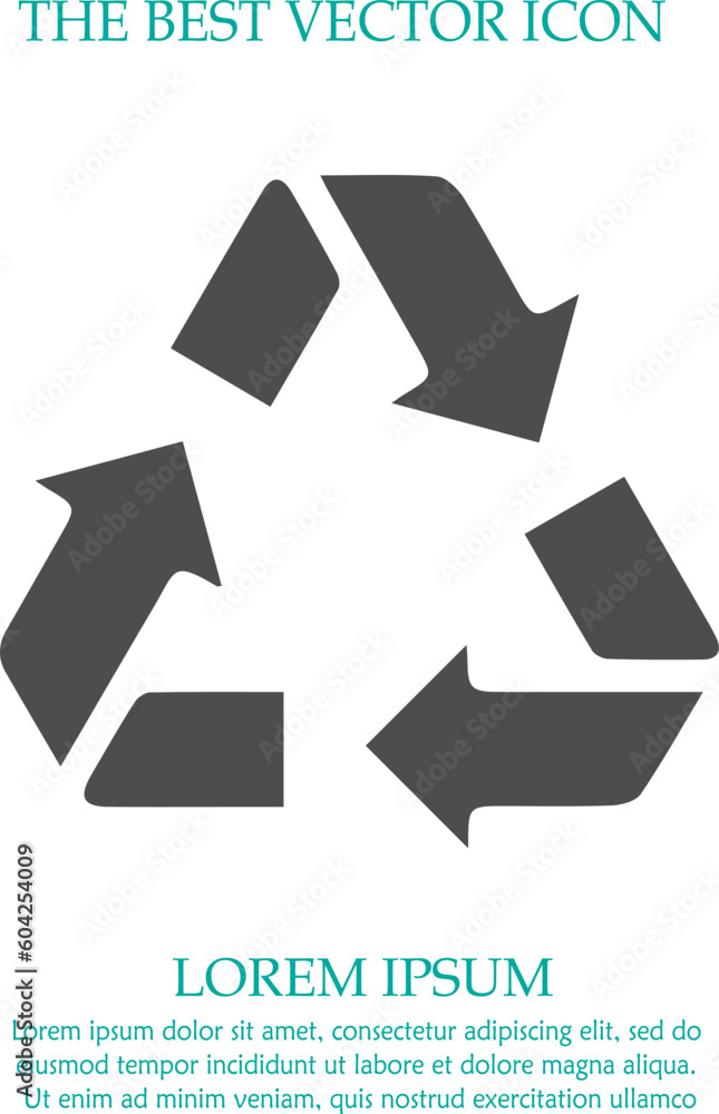Recycle vector icon. Eco sign vector illustration eps 10. Recycle vector icon. Eco sign vector illustration eps 10.