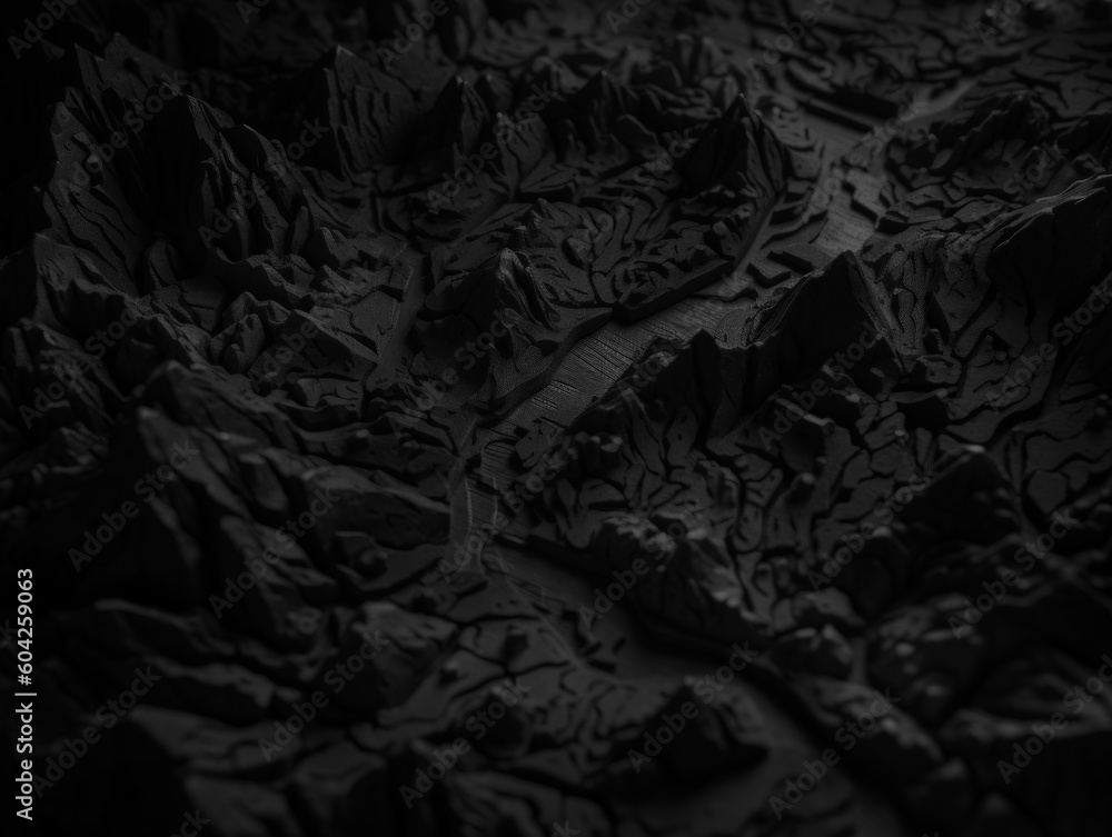 Black and white paper cut terrain background created with Generative AI technology. Black and white paper cut terrain background created with Generative AI technology.