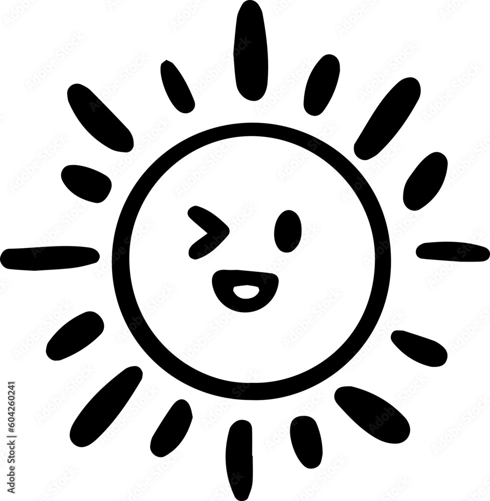 Fototapeta premium Hand Drawn Sun Outline