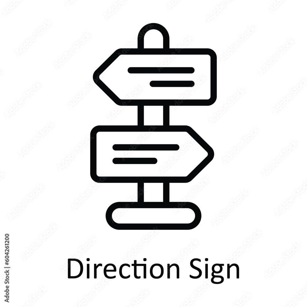 Direction Sign vector outline Icon Design illustration. Location and Map Symbol on White background EPS 10 File Direction Sign vector outline Icon Design illustration. Location and Map Symbol on White background EPS 10 File