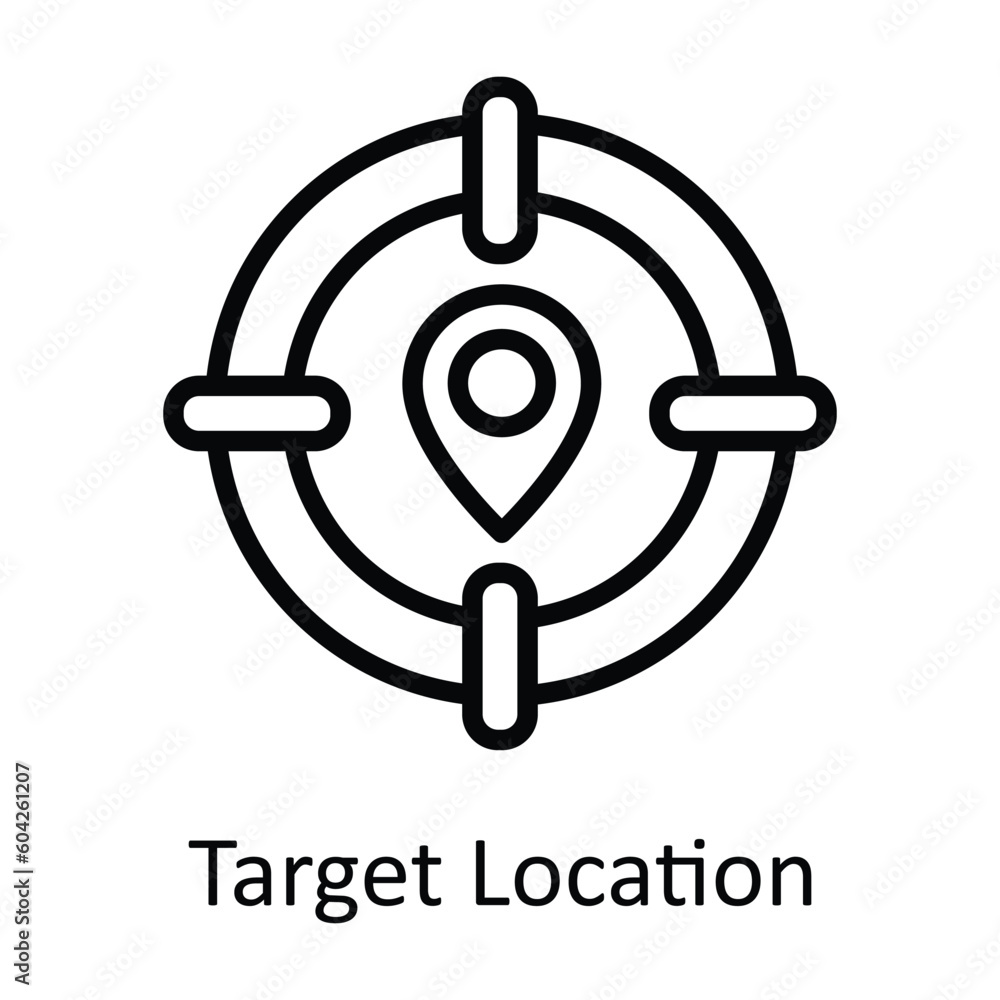Target Location vector outline Icon Design illustration. Location and Map Symbol on White background EPS 10 File Target Location vector outline Icon Design illustration. Location and Map Symbol on White background EPS 10 File