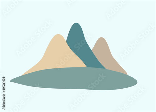 Mountain abstract design in pastel colorful style, for poster or wall decoration