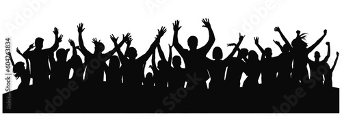 Cheering crowd at a concert. People raising hand at the concert 
