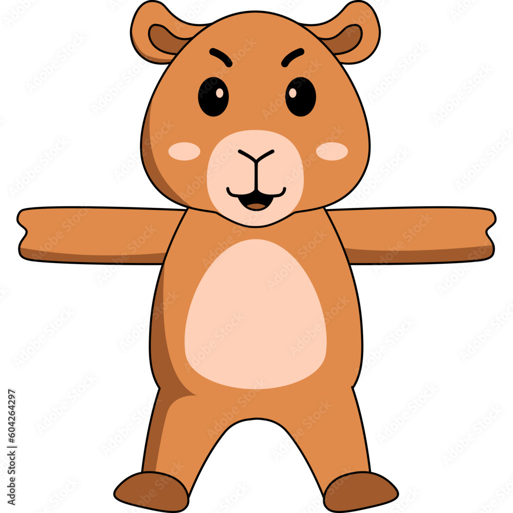 Fototapeta premium Cute Capybara Baby Illustration