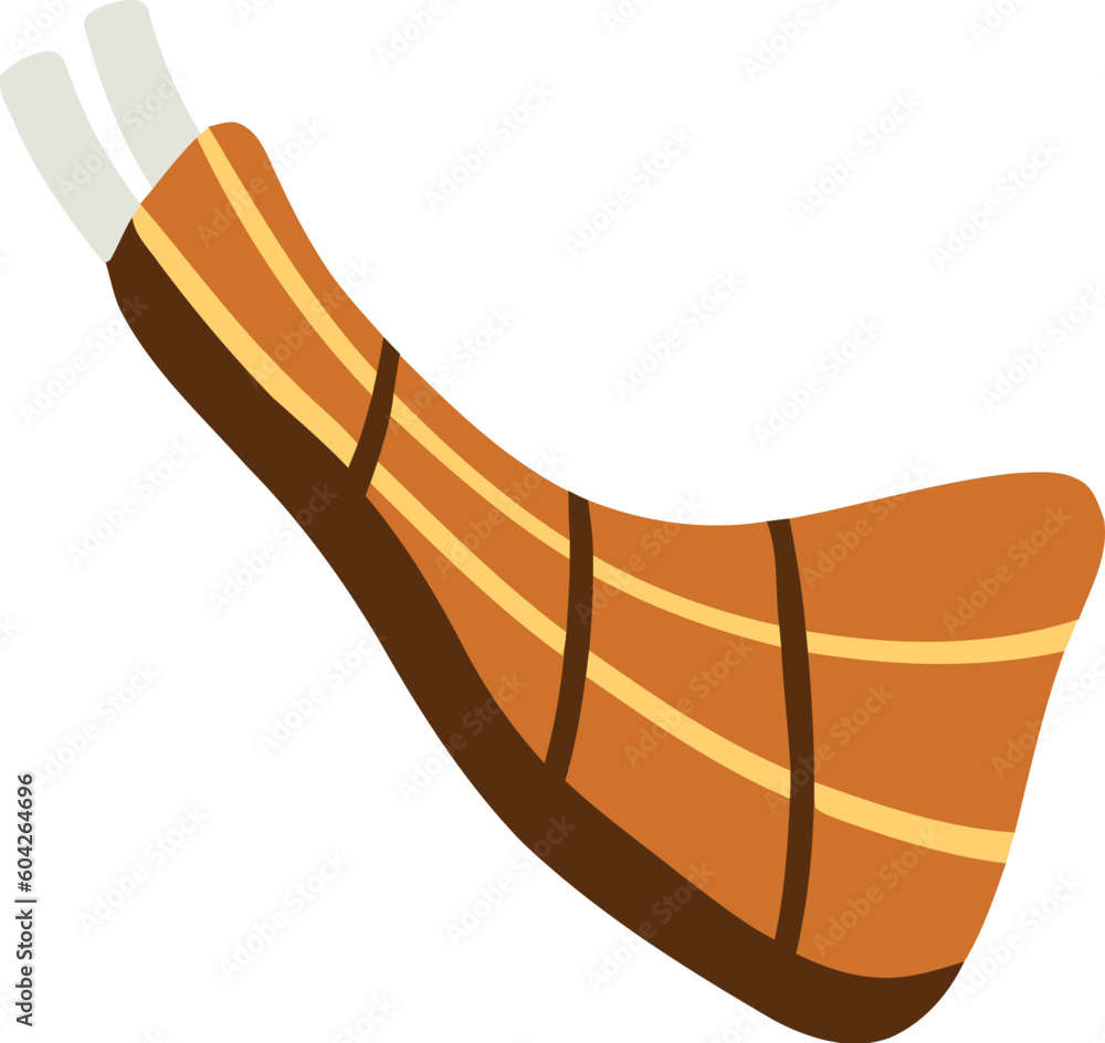 Islamic Food Meat with Bone Flat Hand Drawn Illustration Islamic Food Meat with Bone Flat Hand Drawn Illustration