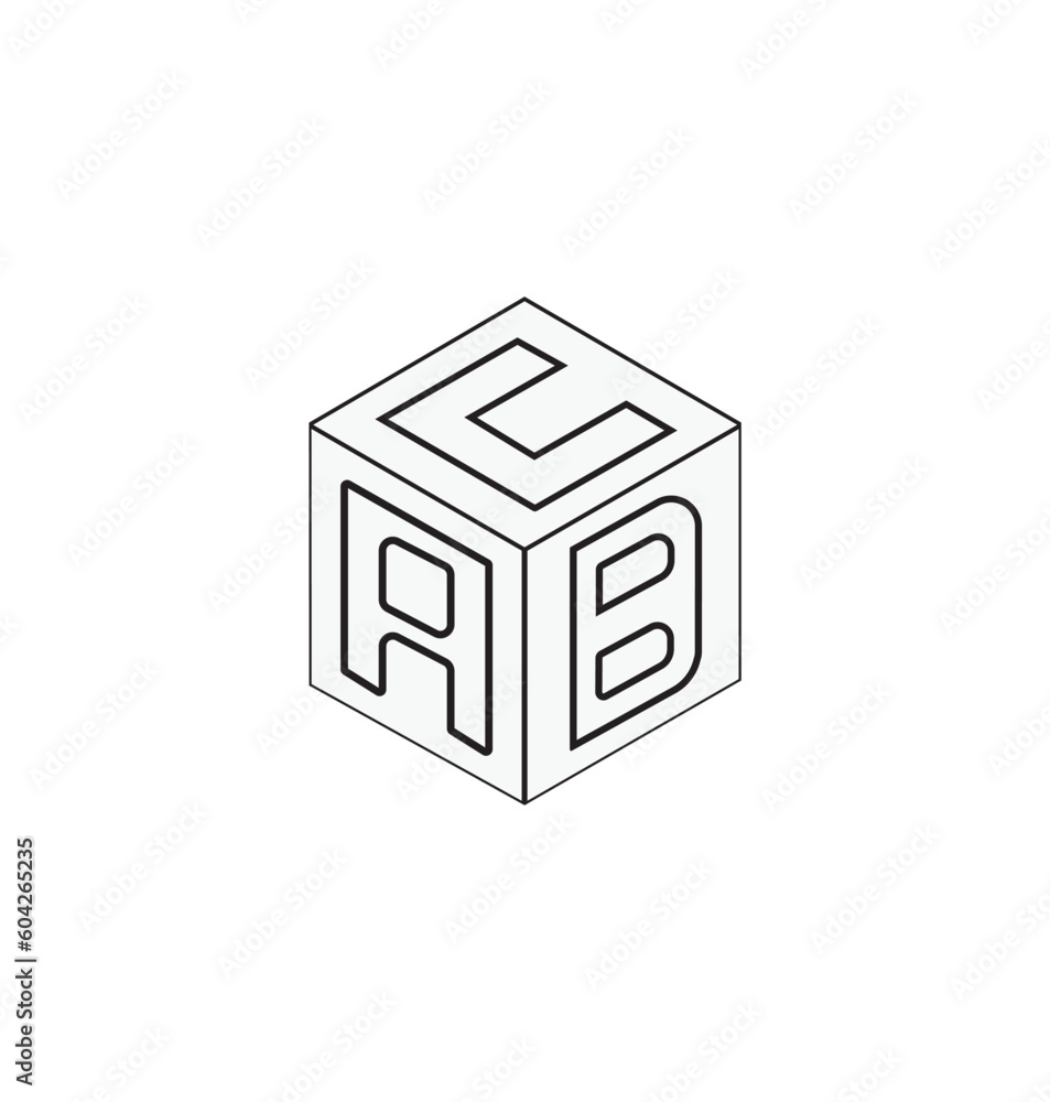 These vectors are cube letter logo design in white background. These vectors are cube letter logo design in white background.