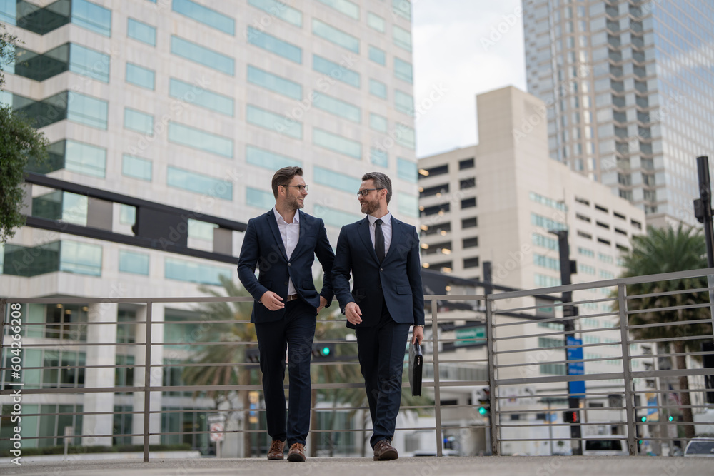 successful business leader boss walking outdoor. photo of two successful business leader boss successful business leader boss walking outdoor. photo of two successful business leader boss