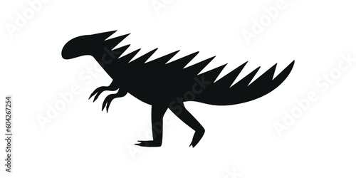 Flat vector silhouette illustration of hypsilophodon dinosaur