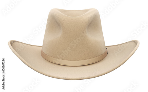 Front view of cowboy hat isolated on white background - 3D illustration photo