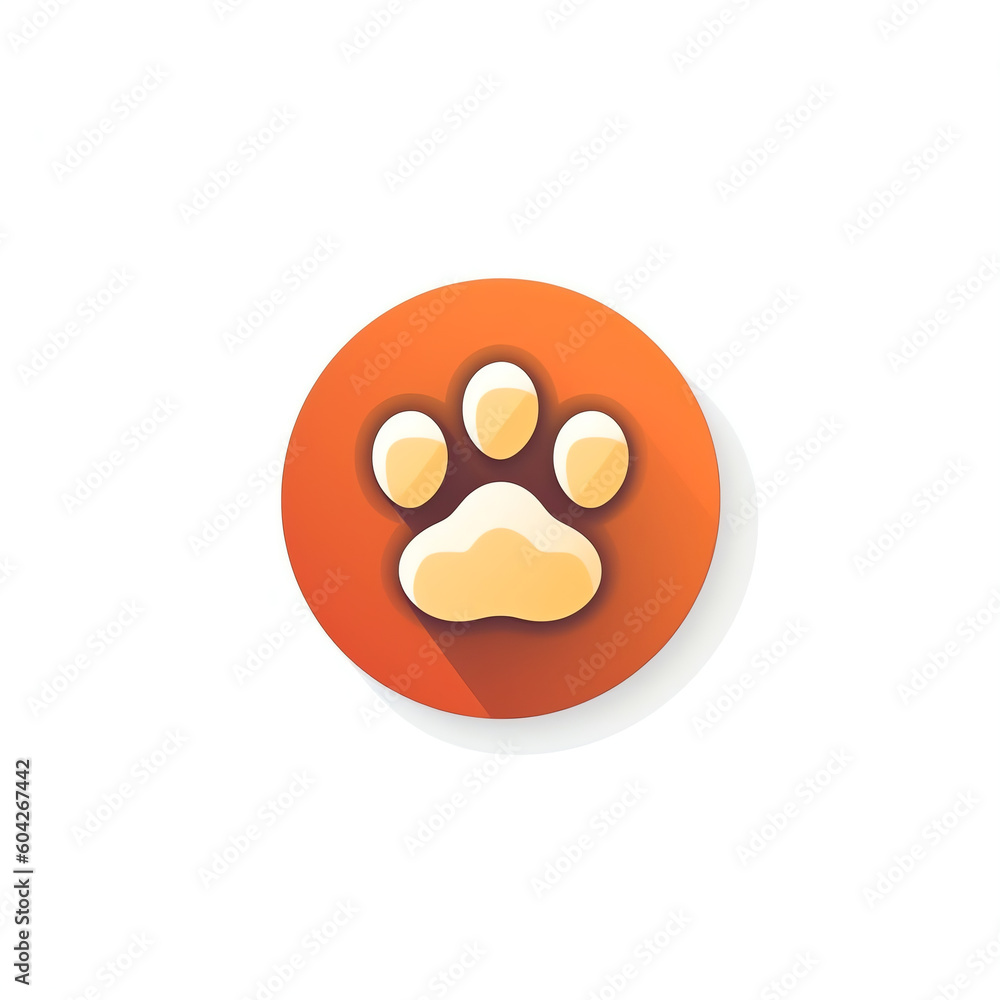 Fototapeta premium Dog Paw Love with a heart-shaped frame of dog tracks and trails. Dog or cat Love Heart with cute paw print vector illustration. Best used for pet care, pet-friendly logo. Generative AI.