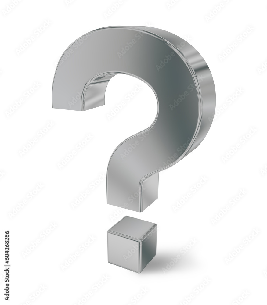 Question mark 3d render,image contains clipping path. Question mark 3d render,image contains clipping path.