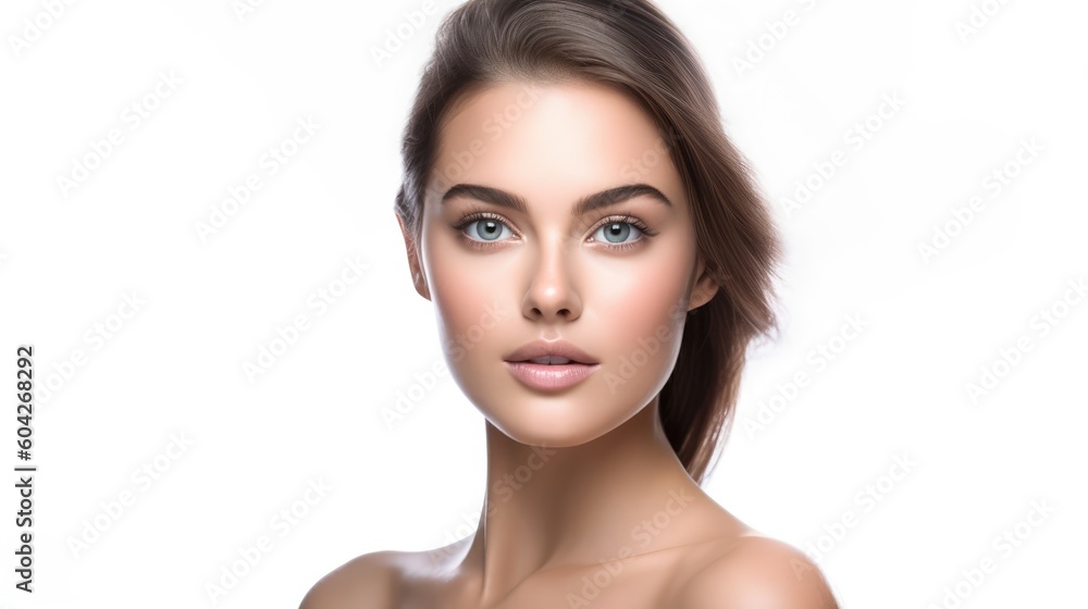 She takes skincare seriously. Studio shot of a beautiful woman. Generative AI She takes skincare seriously. Studio shot of a beautiful woman. Generative AI