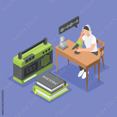Rhetoric Isometric Background
