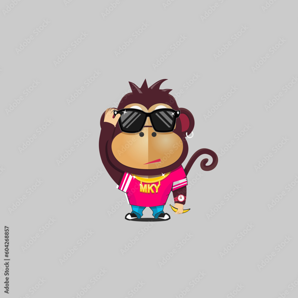 Monkey Retro Mascot