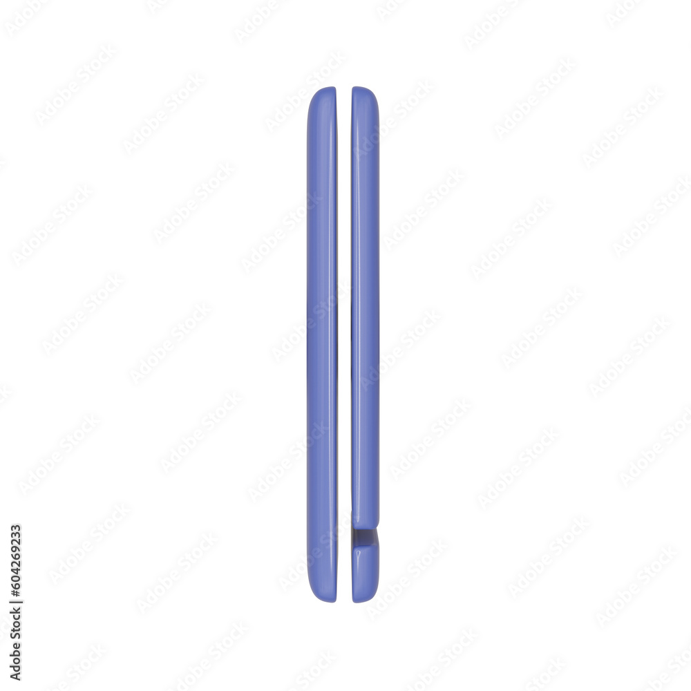 The Capital letter I in a blue shiny skin leather texture style, PNG transparent background, 3D illustration The Capital letter I in a blue shiny skin leather texture style, PNG transparent background, 3D illustration