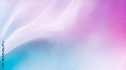 A beautiful light blue background with white smoke trailing across the floor with pink lighting. Abstract background for presentation, generative ai