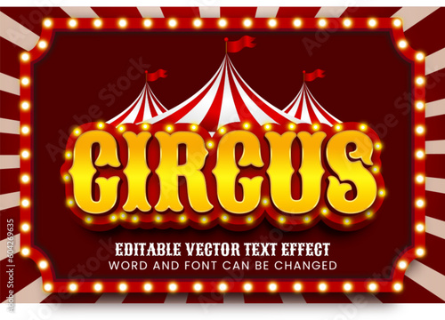 Light bulb circus editable vector text effect