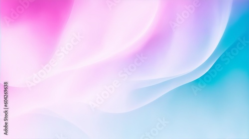 A beautiful light blue background with white smoke trailing across the floor with pink lighting. Abstract background for presentation, generative ai